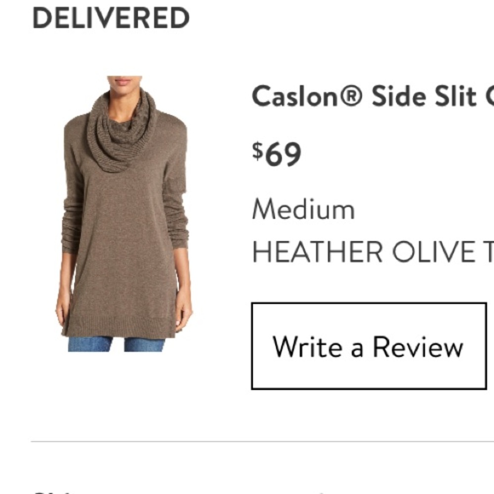Caslon Side Slit Cowl neck sweater